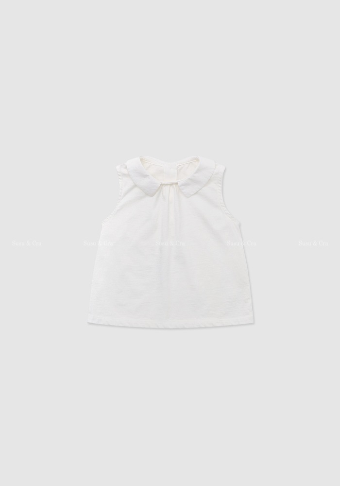 mini 아크라 슬리브리스 티셔츠 - 바닐라화이트