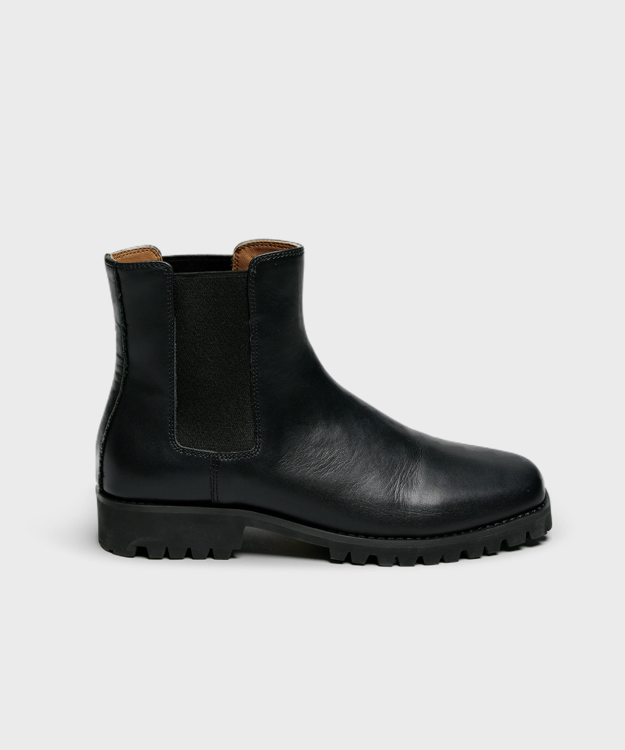 Square Toe Side Gore Boots (Black)