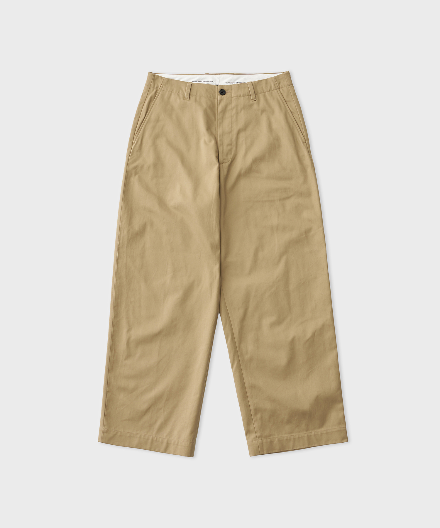 No Tuck Wide Chino Trousers (Camel)