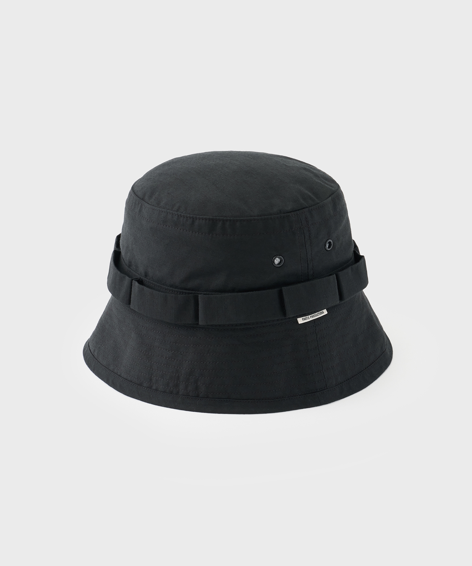 Back Satin Boonie Bucket Hat (Black)