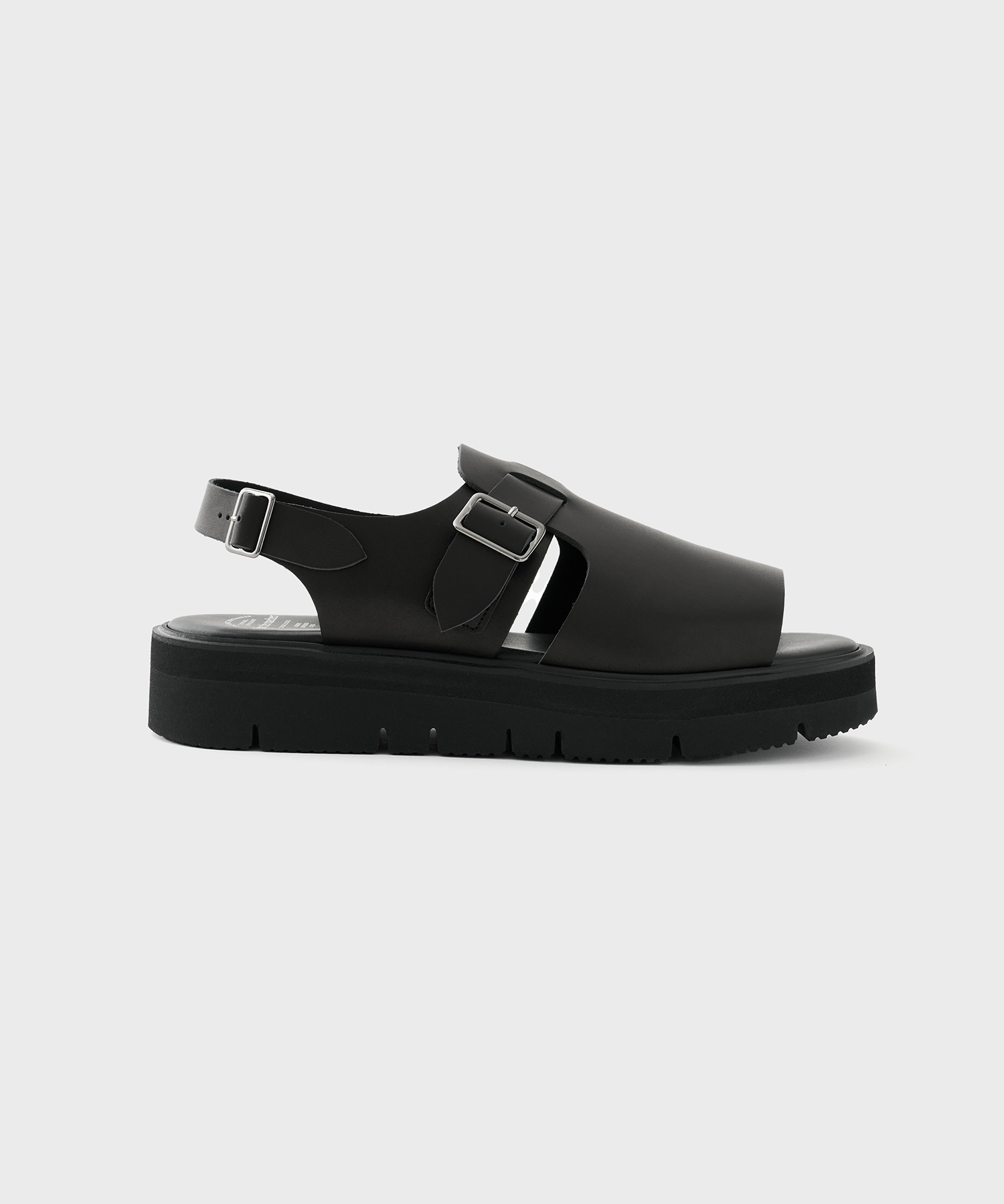 Open Toe Sandals Gloxi Cut Thick Sole (Black)