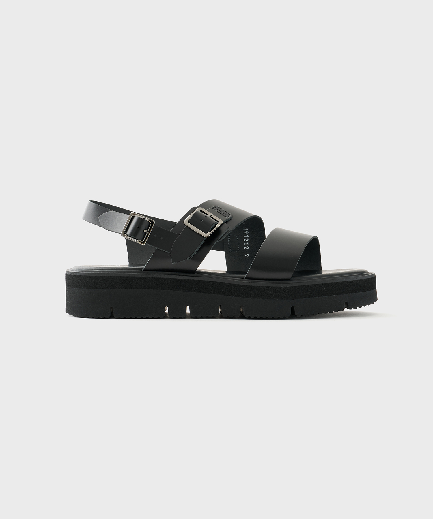 SS Belt Sandals Gloxi Cut Thick Sole (Black)