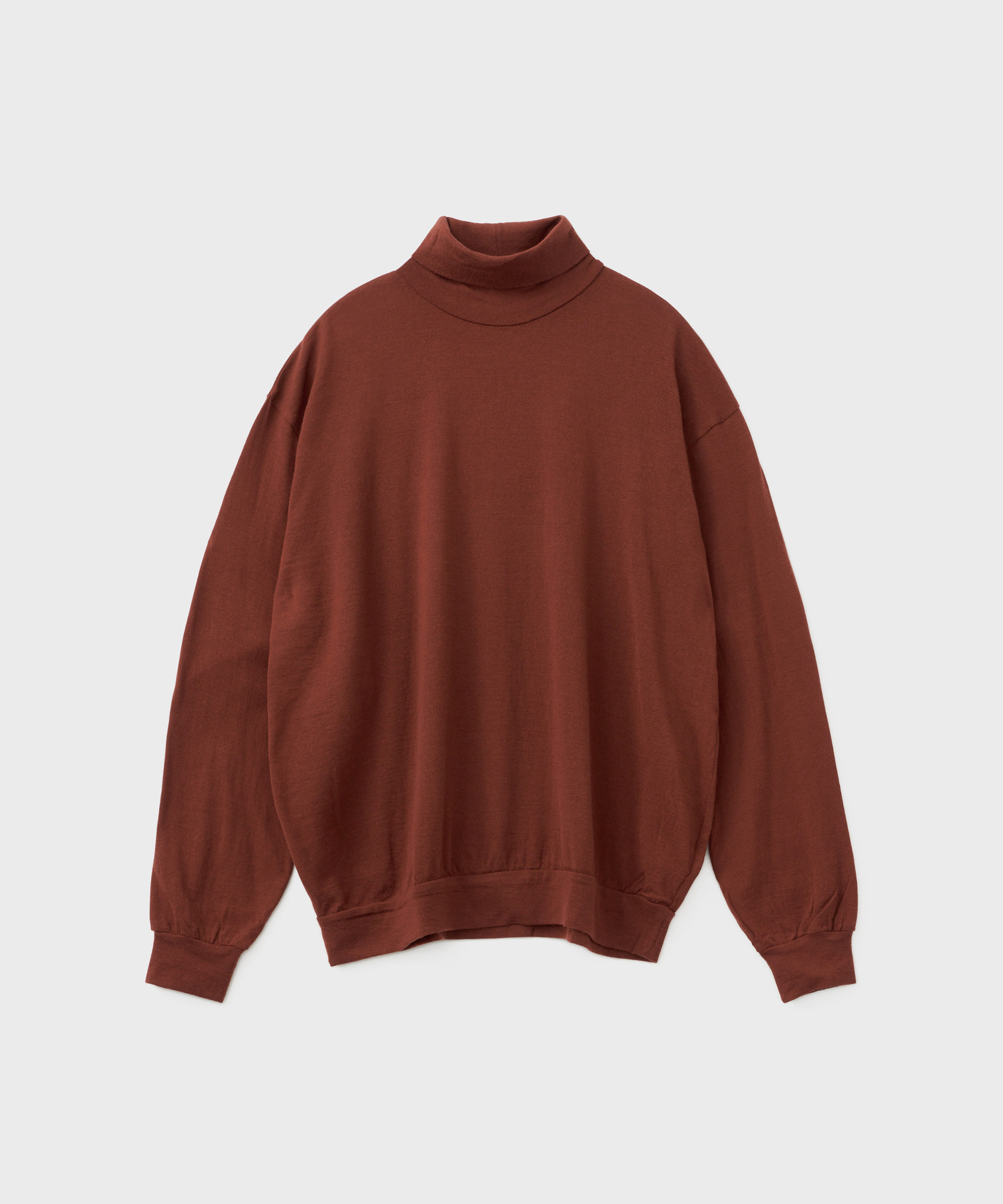 Super Fine Wool Cotton High Neck P/O (Red Wood)