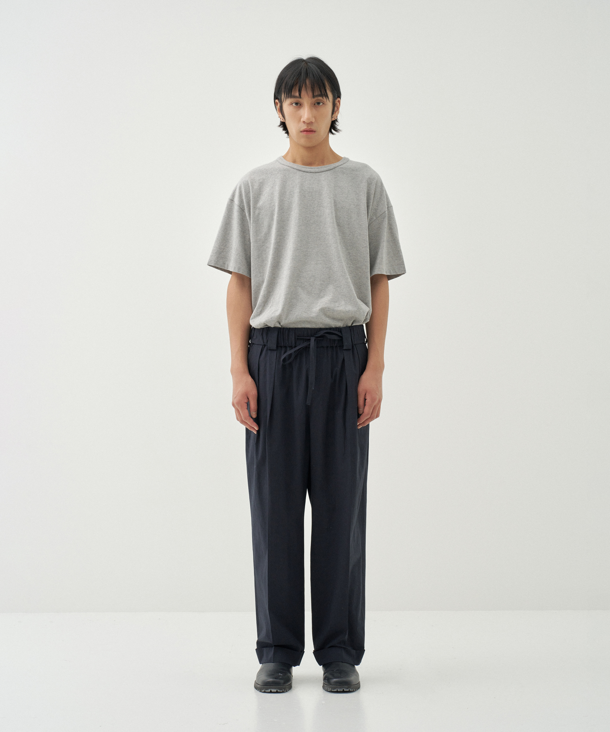 Cotton Easy Trousers (Navy)