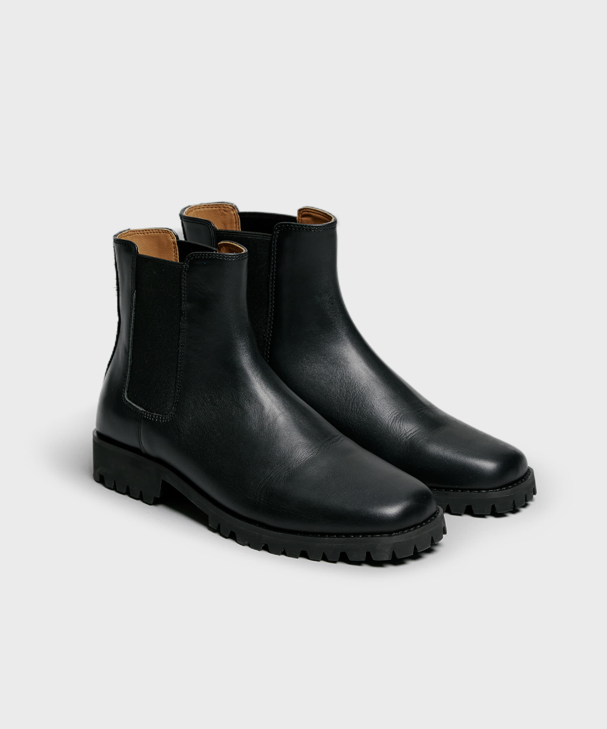 Square Toe Side Gore Boots (Black)