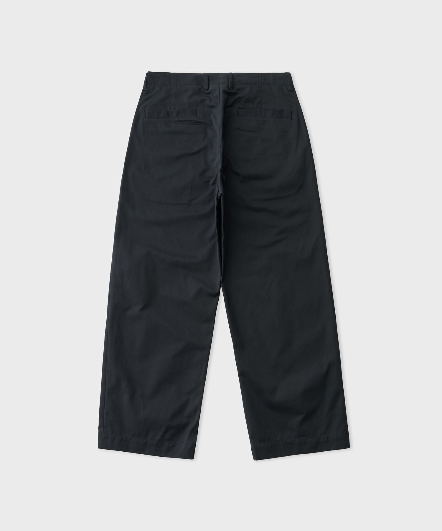 No Tuck Wide Chino Trousers (Navy)