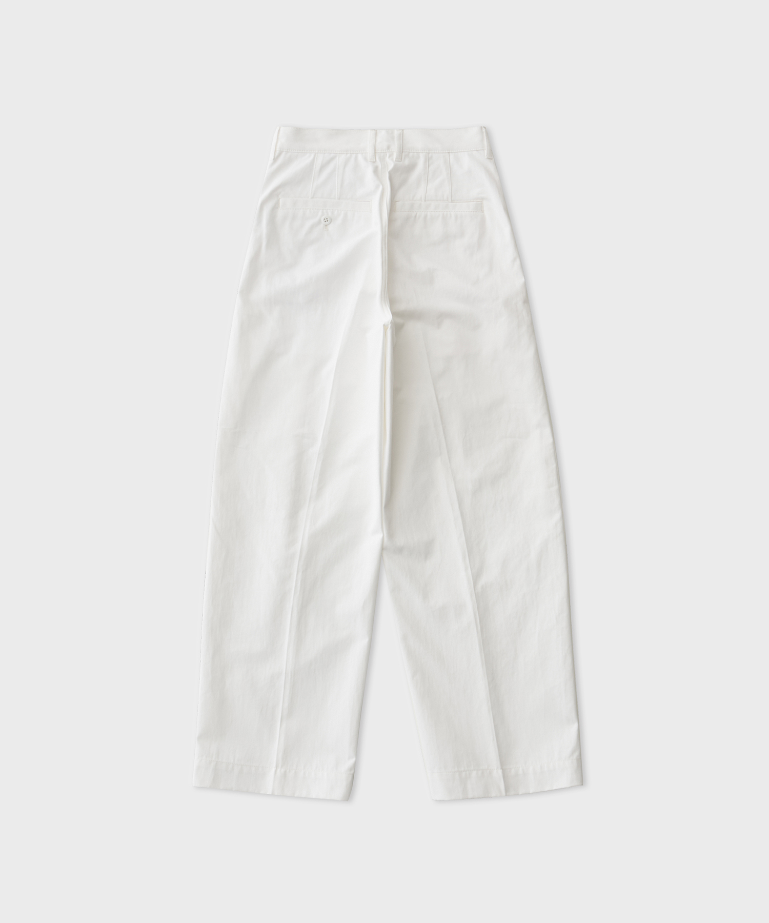 Cotton Twill 2 Tuck Trousers (White)