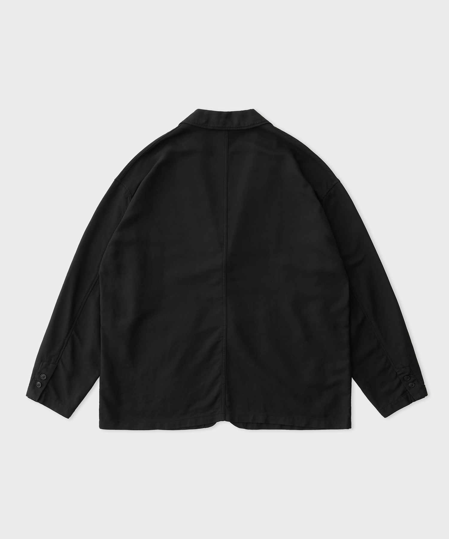 Garment Dyed Double Cloth Lapel Jacket (Black)