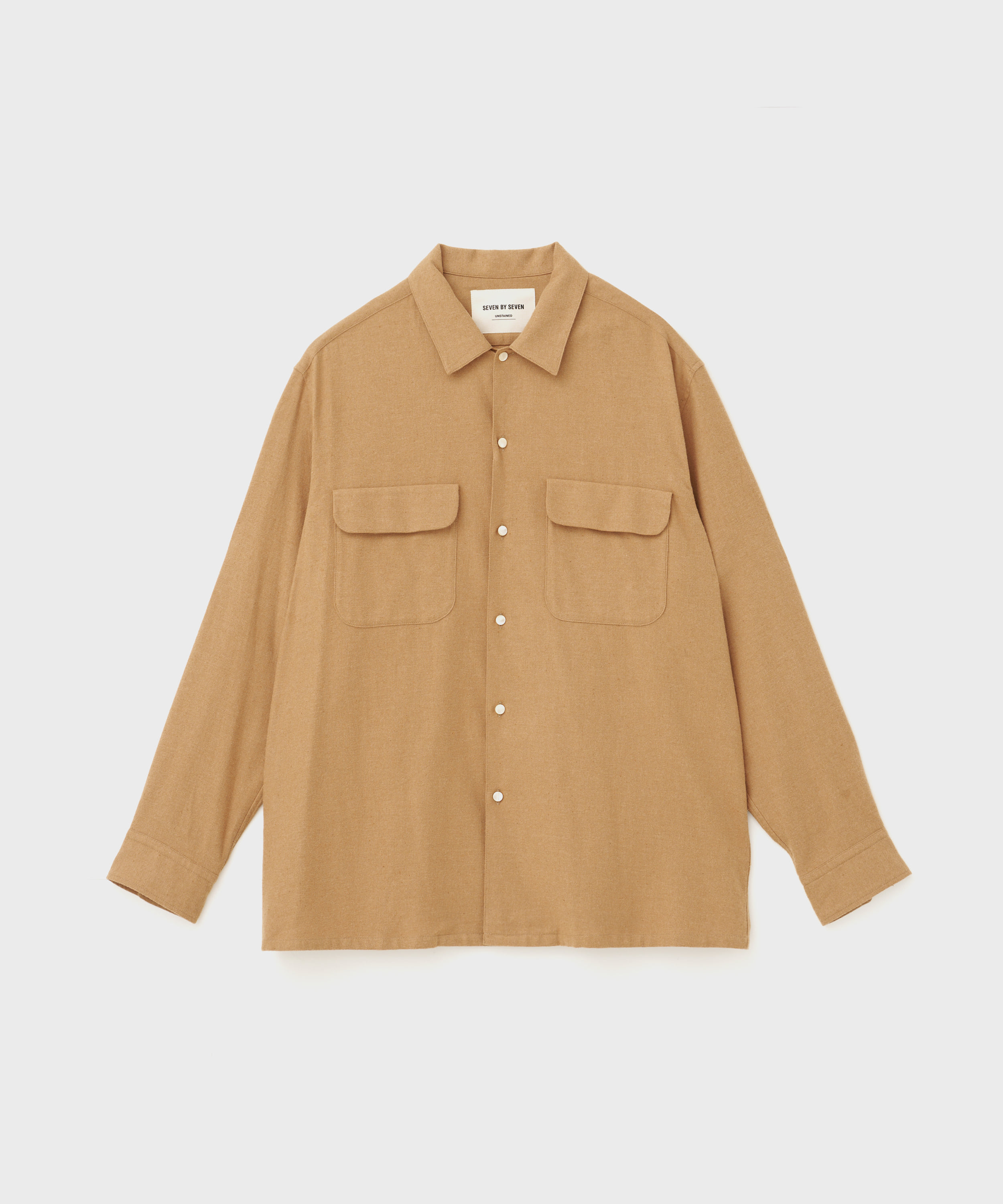 Flat Collar Shirt (Brown)
