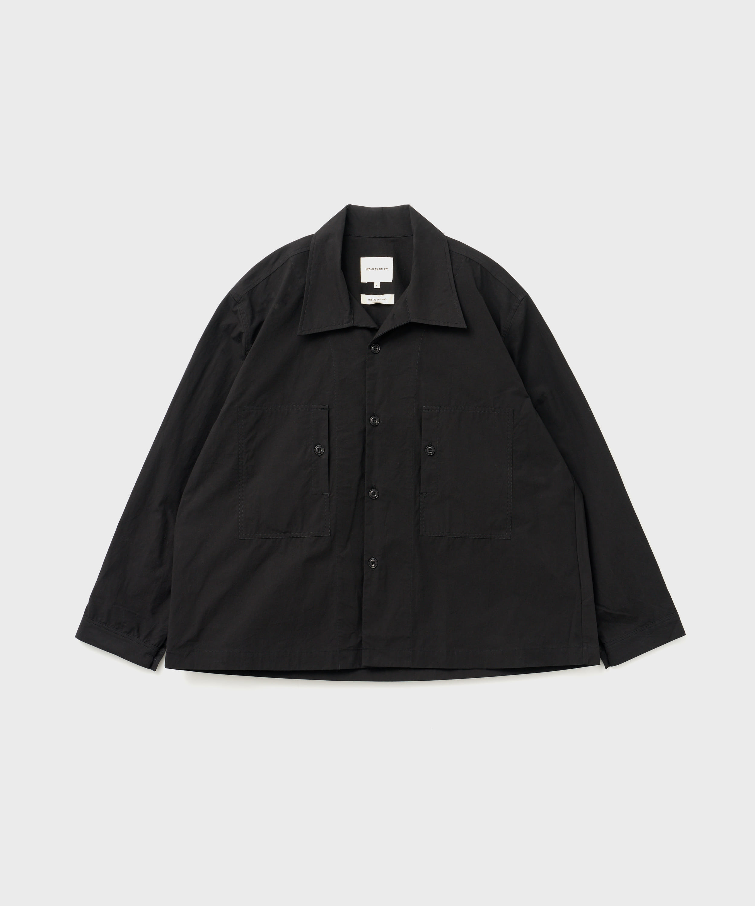 Long Sleeve Two Pocket Shirt (Black)