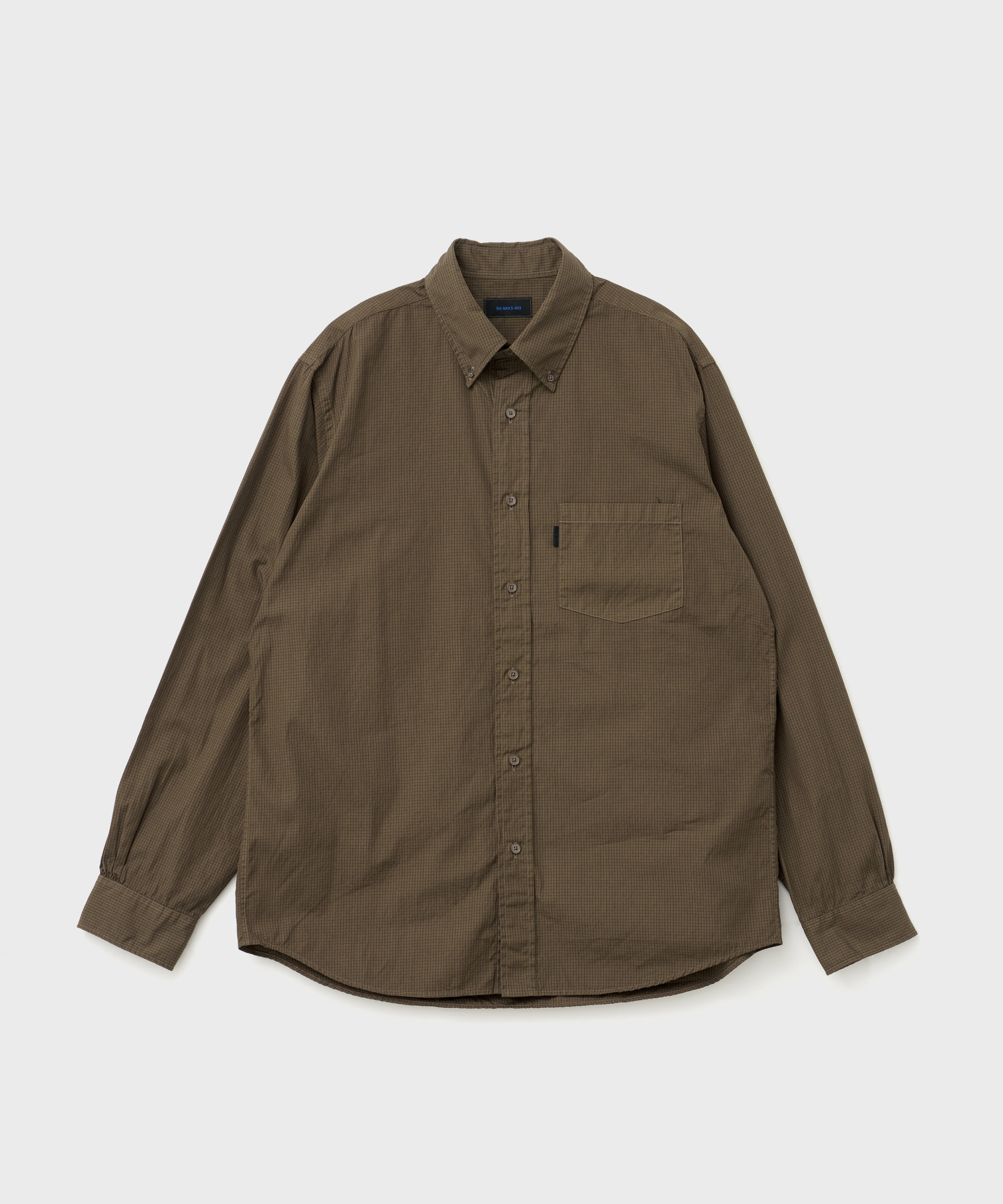 Button Down Shirt Garment Dye (Brown Check)