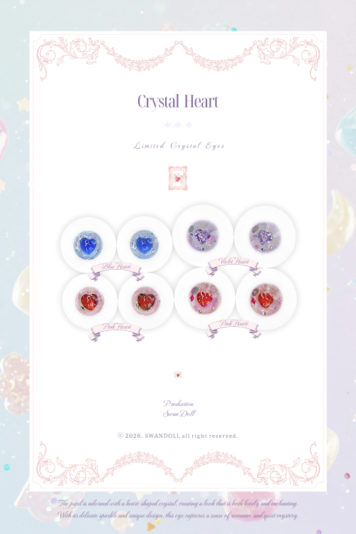 { Crystal Heart } 14mm 16mm