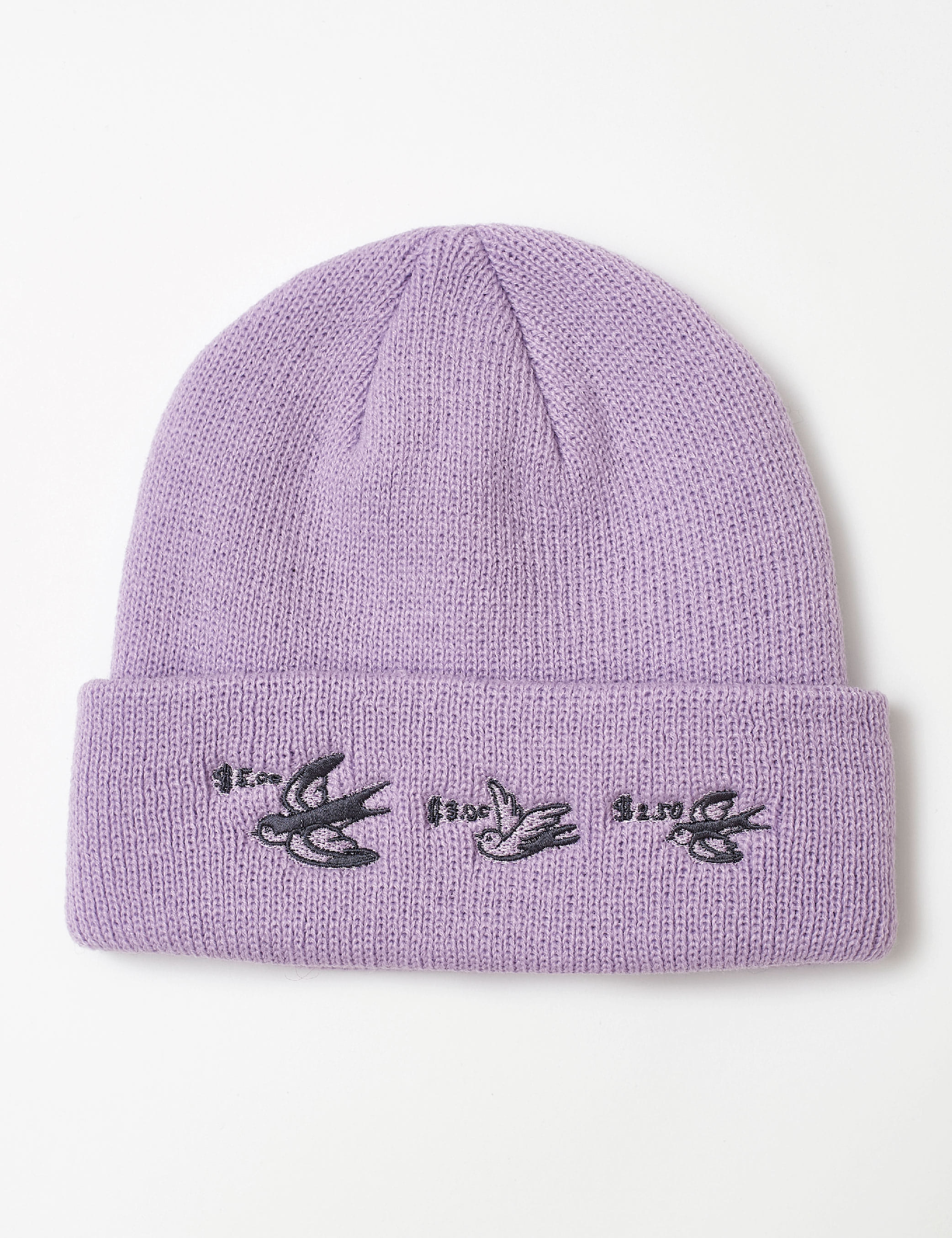 EMBROIDERED BEANIE (LAVENDER)