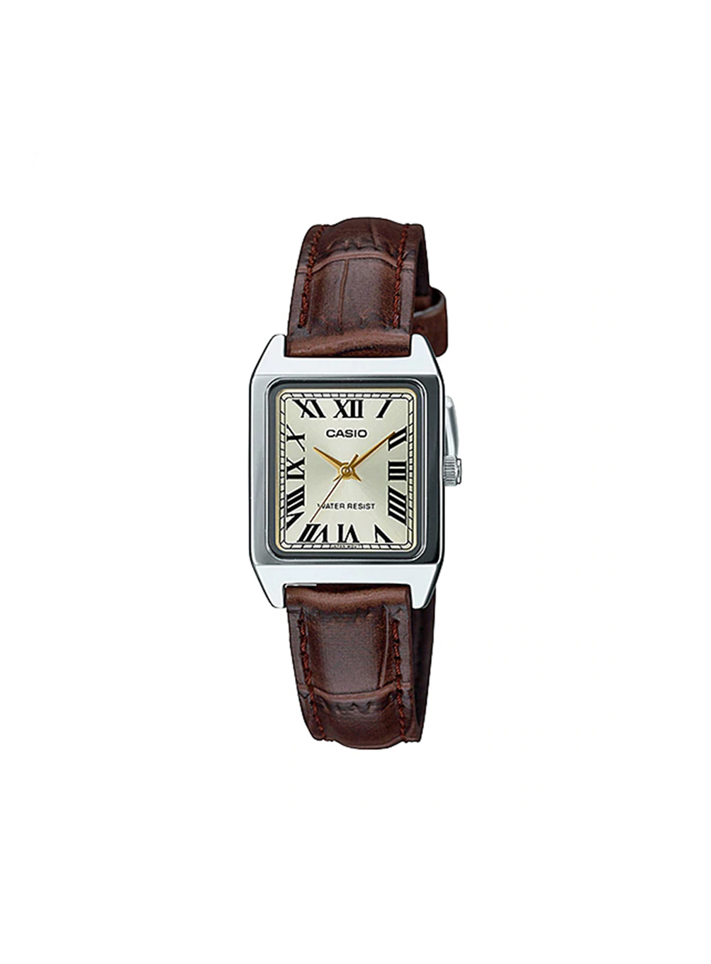 Brown leather wristwatch