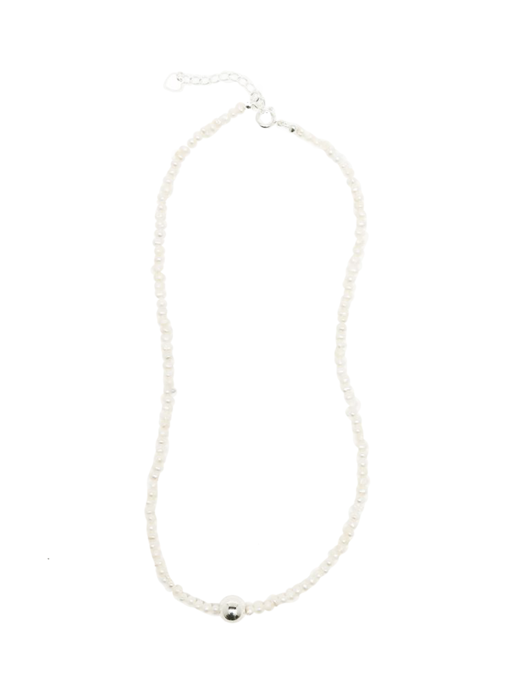 Silver ball pendant necklace