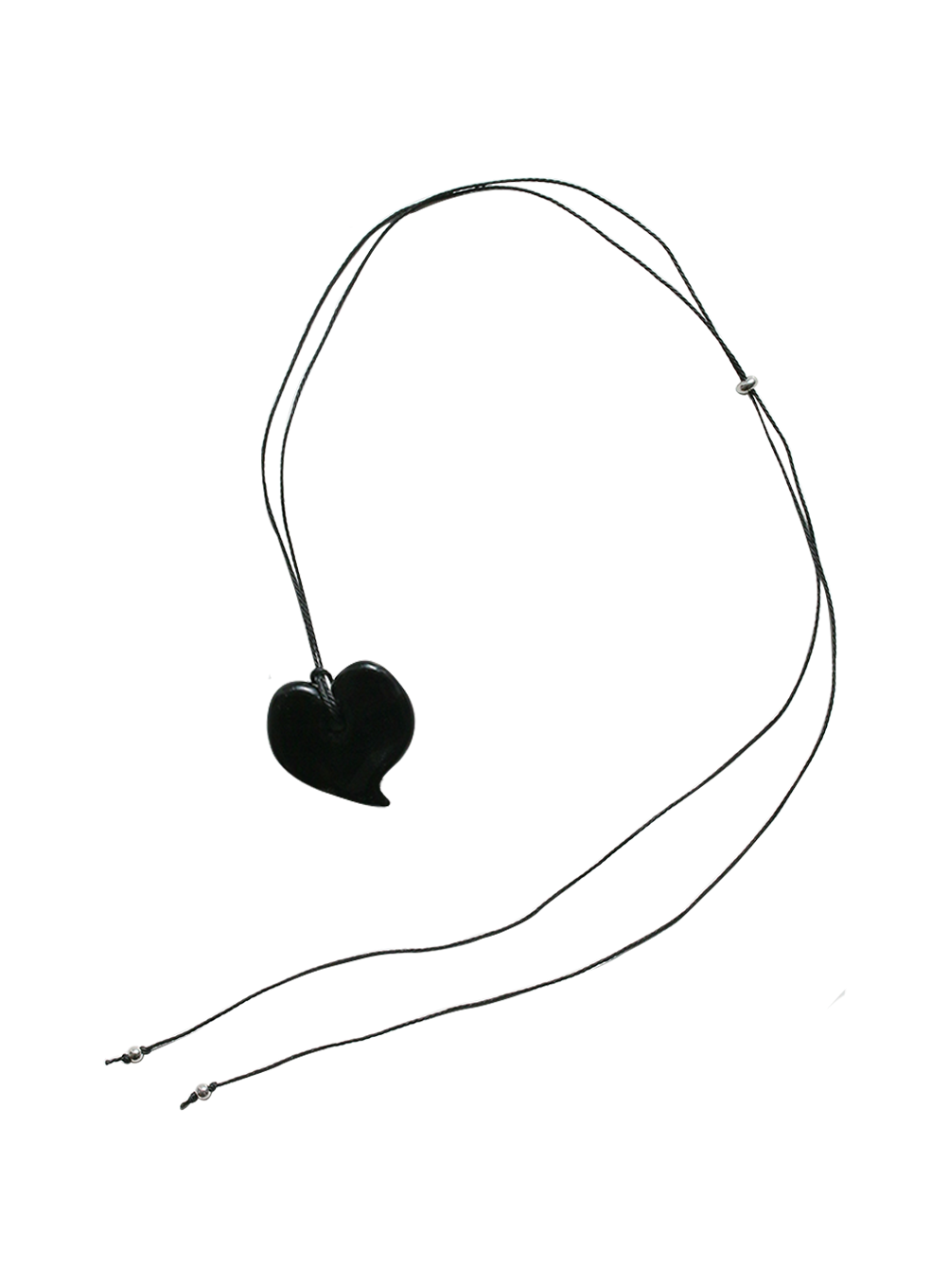 Heart Glass Necklace (Black)