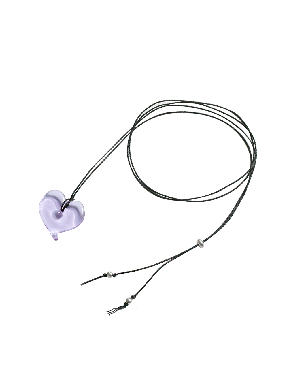 Heart Glass Necklace (Purple)