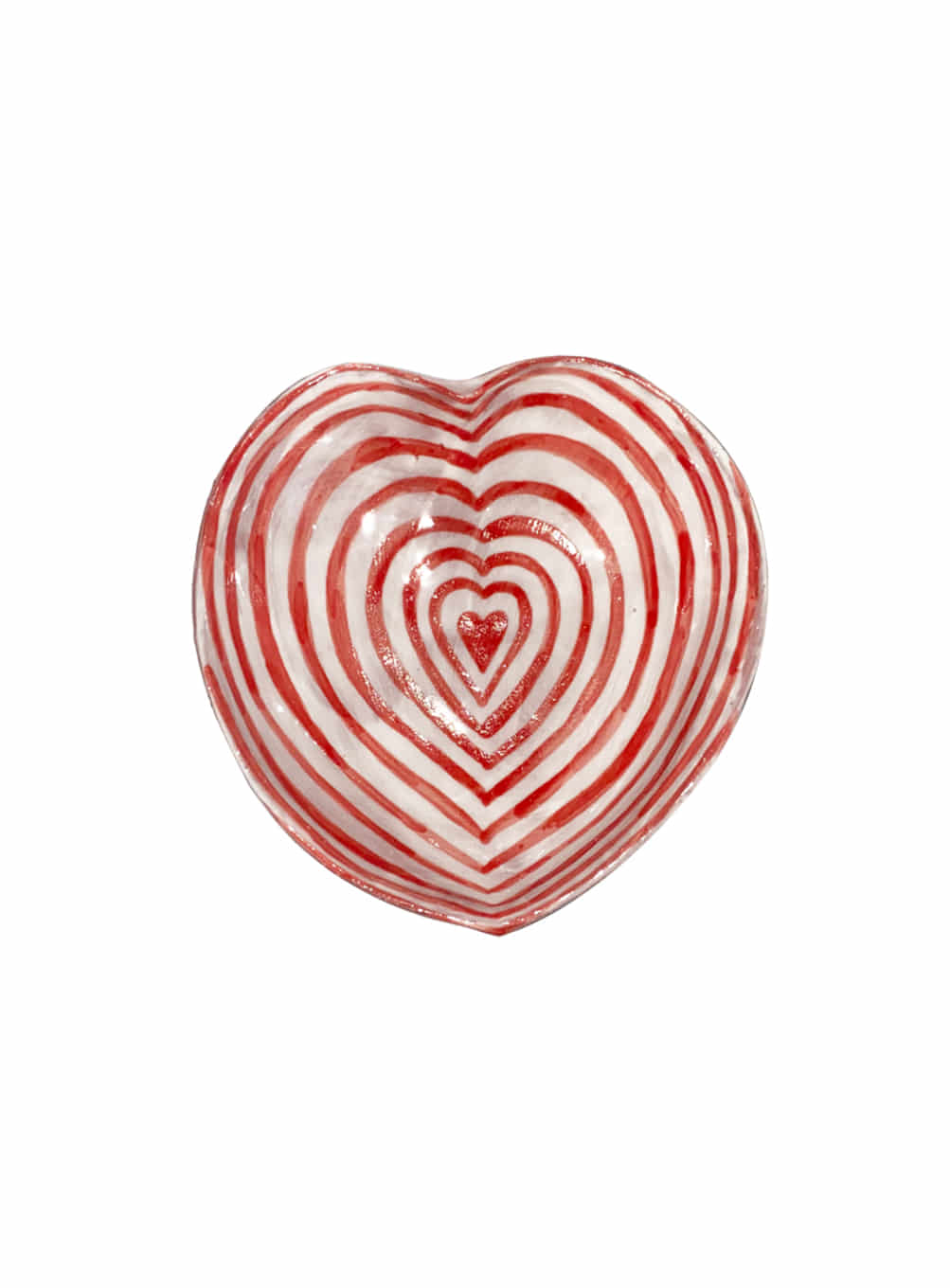 Small Heart Dish (Red Stripe)