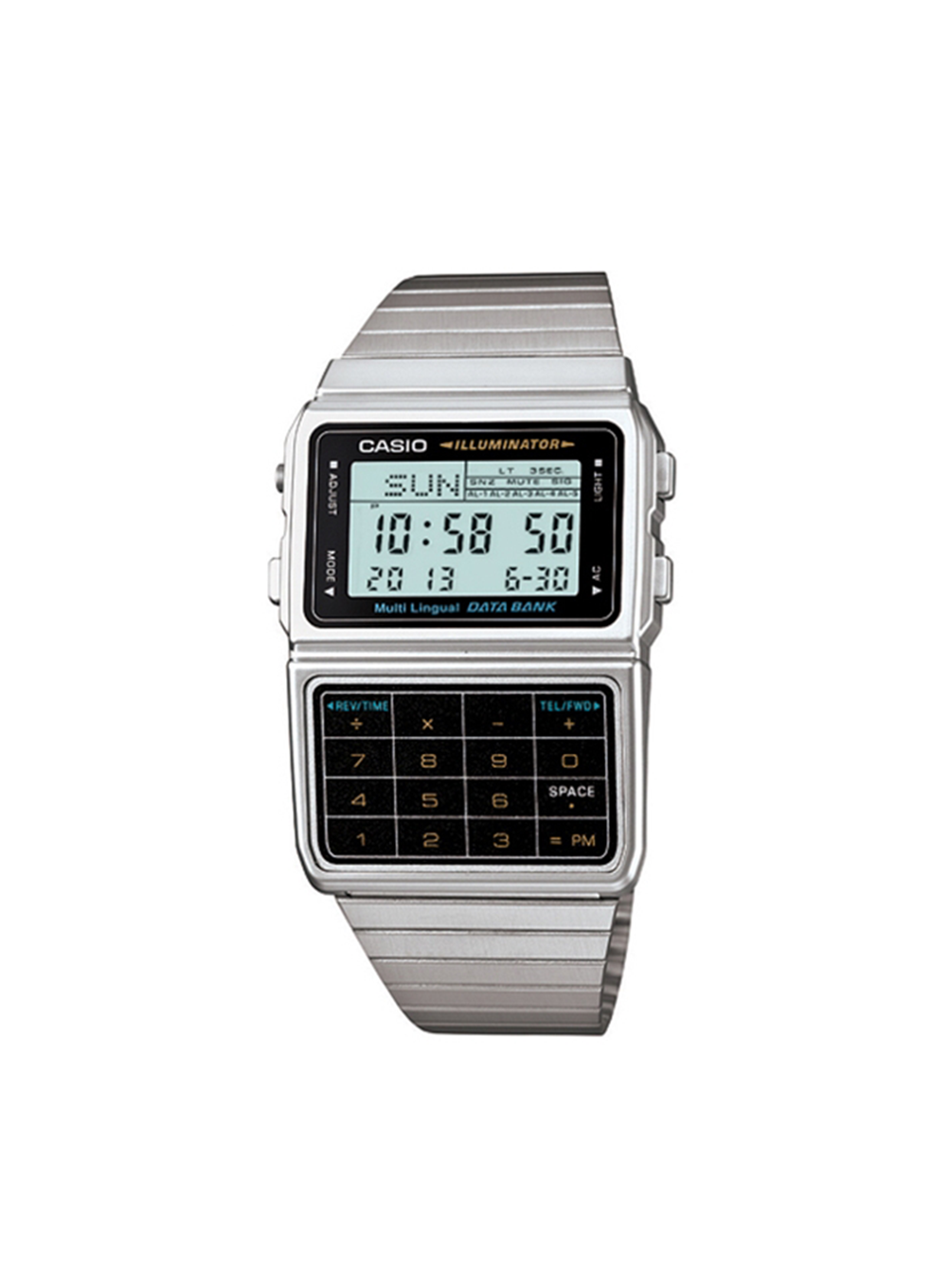 Metal calculator wristwatch