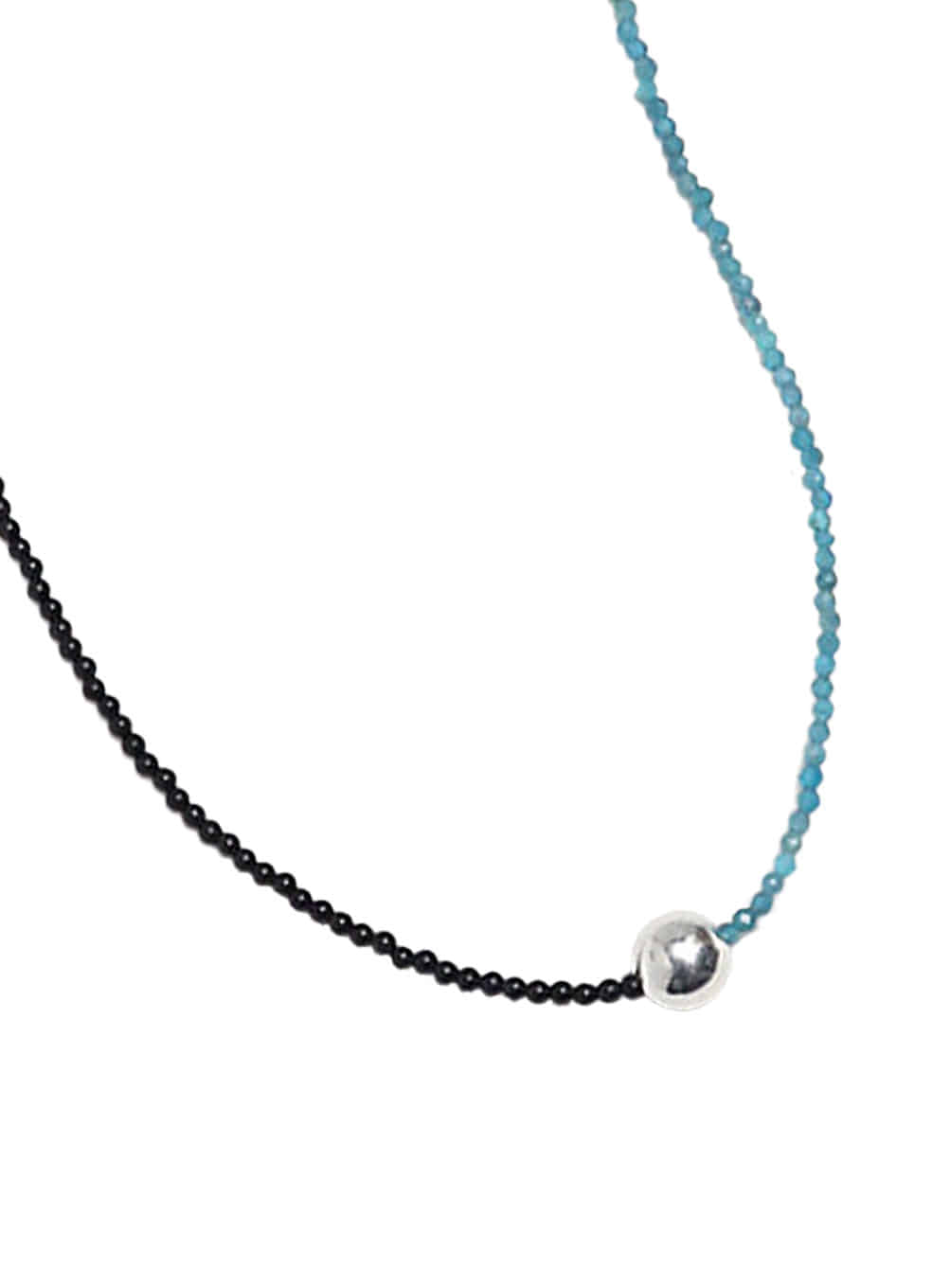 half silver ball pendant necklace(blue)
