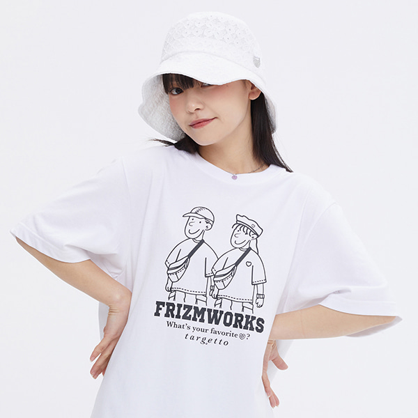 [FRIZMWORKS X TGT]COUPLE GRAPHIC TEE SHIRT_WHITE