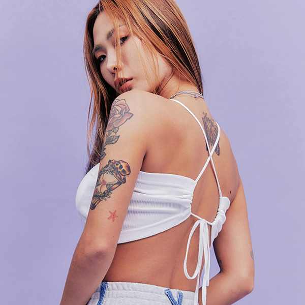 [HJ X TGT]LACE UP TUBE TOP_WHITE