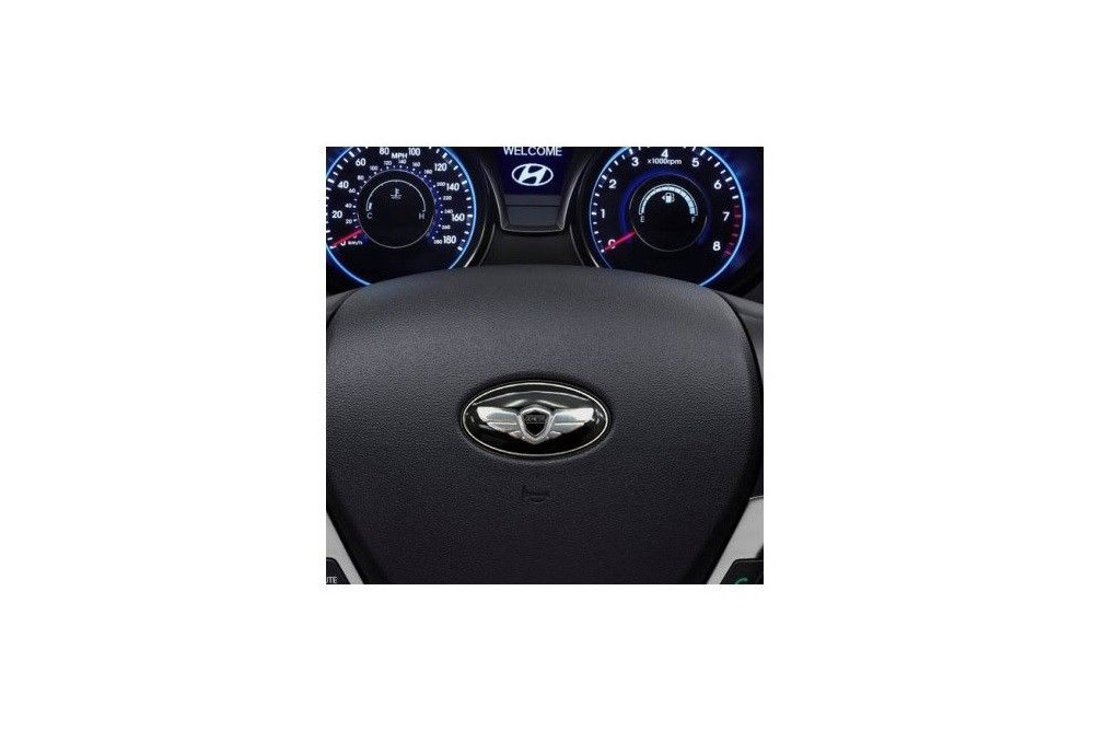 7PCS Hyundai Genesis Coupe Badge Emblems Front, Rear, Steering Wheel