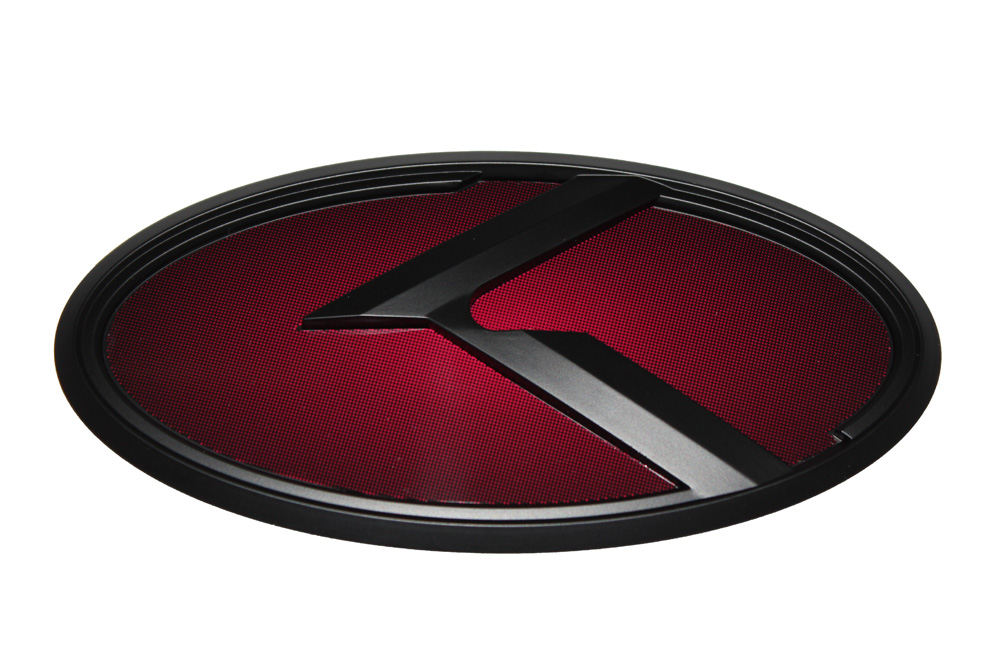 3D K Logo Emblem White Carbon & Glossy Black 7pc (Fits: KIA 2017+ Sportage)