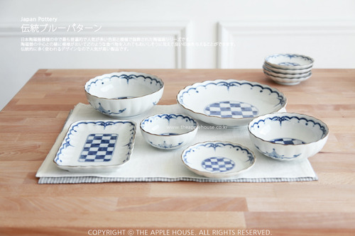 日本 블루 패턴 도자기 - 볼 접시 시리즈