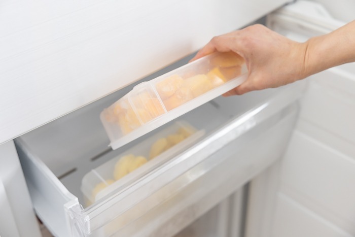 세로로 보관하는 냉장고 용기 1.2L 냉동팩 냉동실 전용용기