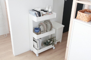 Movable Shelf 3 Tier Storage Wagon W250 - Niche Kitchen Living Cabinet