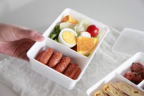 White 2 compartments 3 compartments sharing bin box lunch box