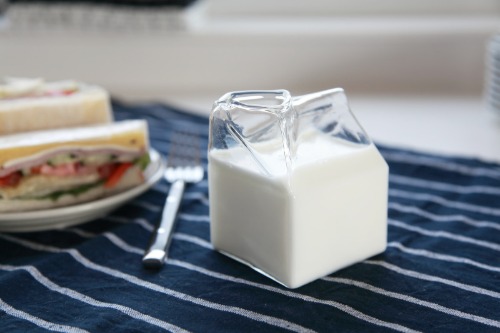 Milk pack shape milk pack glass cup