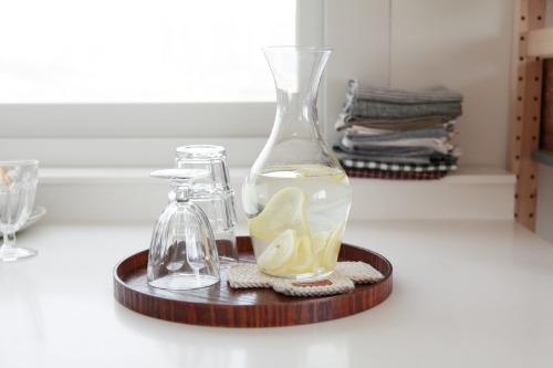 Heat-resistant glass S-line water jug - 1L glass water bottle