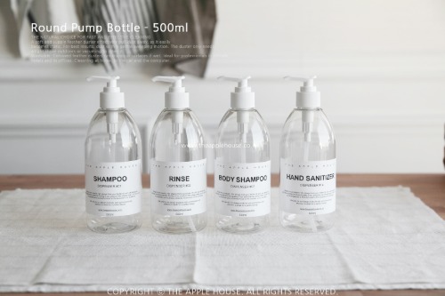 White Clear Dispenser 500ml - Shampoo Bottle Conditioner Bottle Bathroom Hotel Feel Bathroom Dispenser