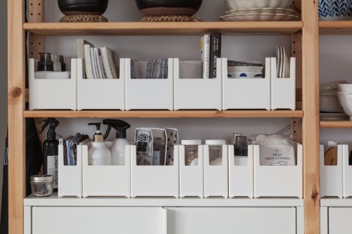White Storage Organizer Storage Box High Drawer Organizer - Pantry Utility Room Kitchen Storage Organizer
