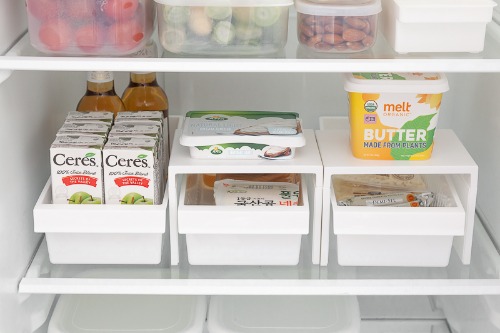 White Refrigerator Rack Organizing Rack 2P Set Organizing Shelf Rack
