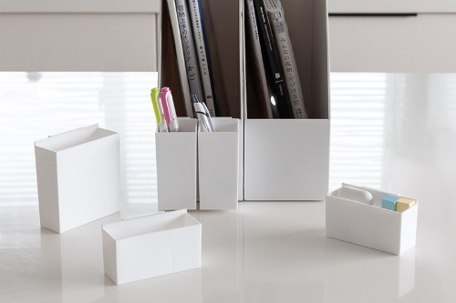 3 types of white file box pockets