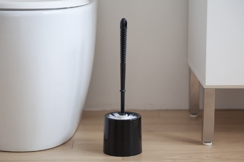 simple black handle toilet brush