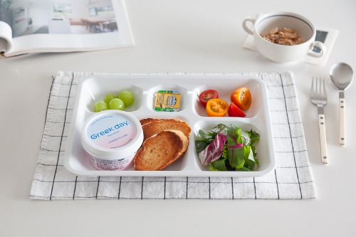 White food tray one plate 5-hole food tray