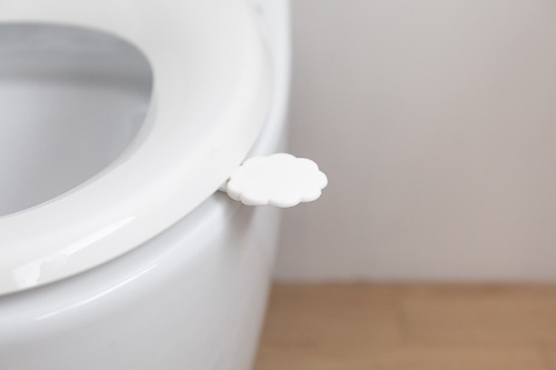 White Toilet Cover Handle