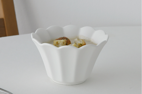 White Ceramic Flower Bowl SM