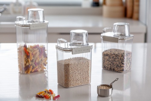 Pleated Clear Airtight Container Cereal Multigrain Container