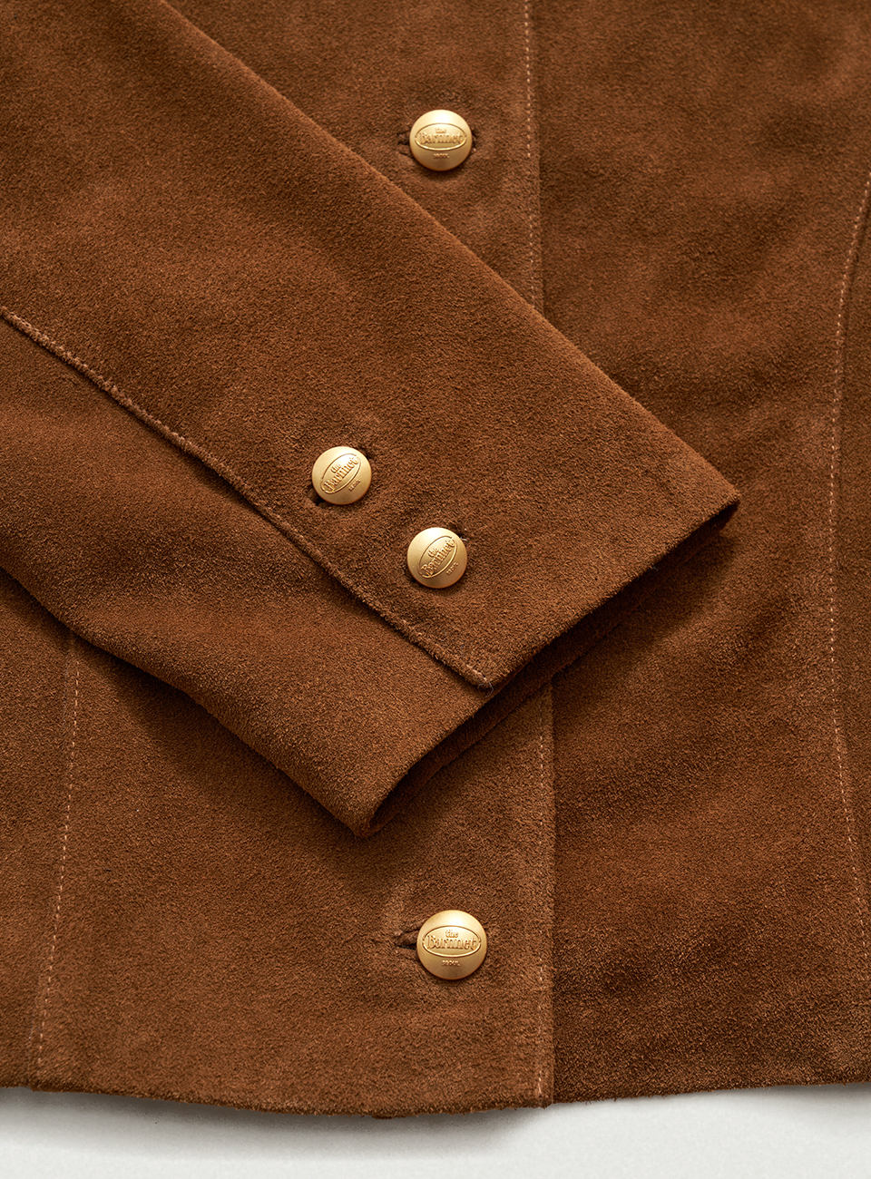 THE BARNNET rou suede collarless jacket
