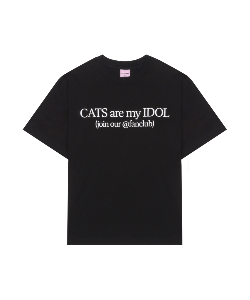 잇자바이브 CATS ARE MY IDOL T-SHIRT (Black)