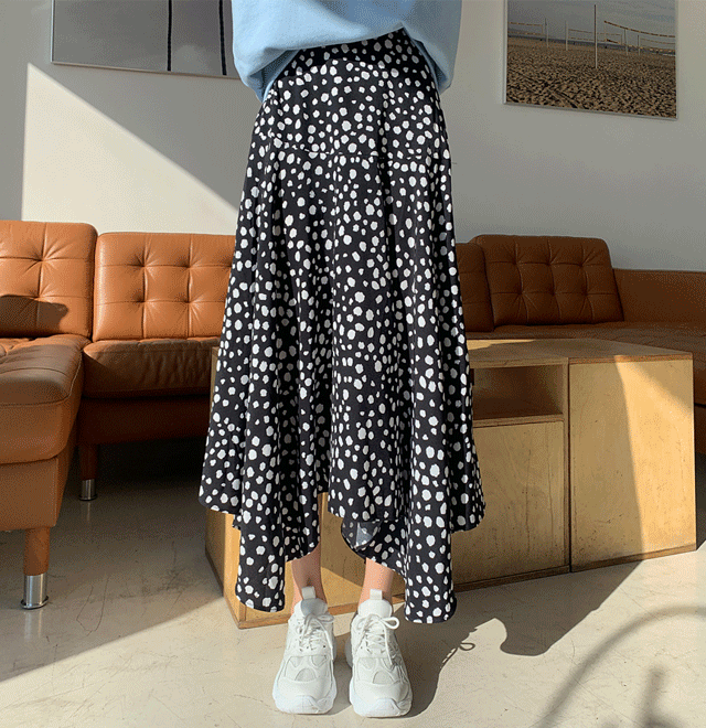 Cheetah Pattern Asymmetric Skirt