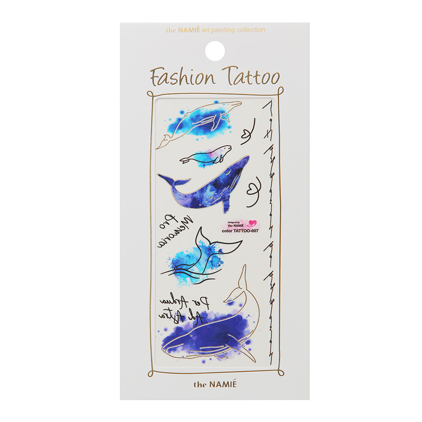더나미애샵color tattoo-007 깊은바다 푸른고래네일아트스티커