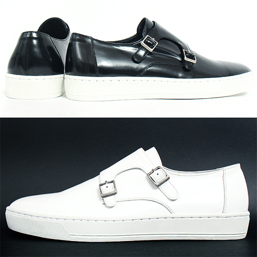 Handmade Genuine Leather Double Monk Strap Slip On Sneakers 5511
