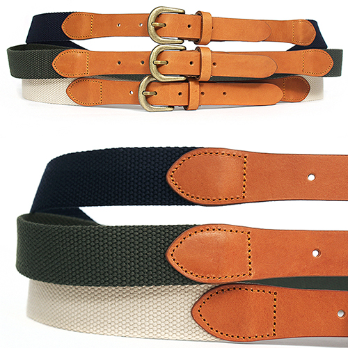 Webbing Leather Combi Adustable Belt