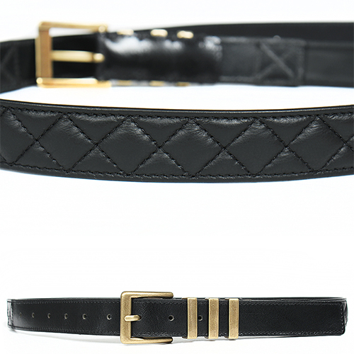 Men's Fashion Triple Gold-Plating Buckle Black Leather Belt GENTLERSHOP 